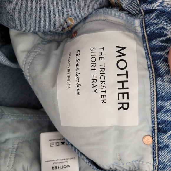 Mother Trickster Fray hem long high rise jean shorts size 25 - Picture 6 of 13